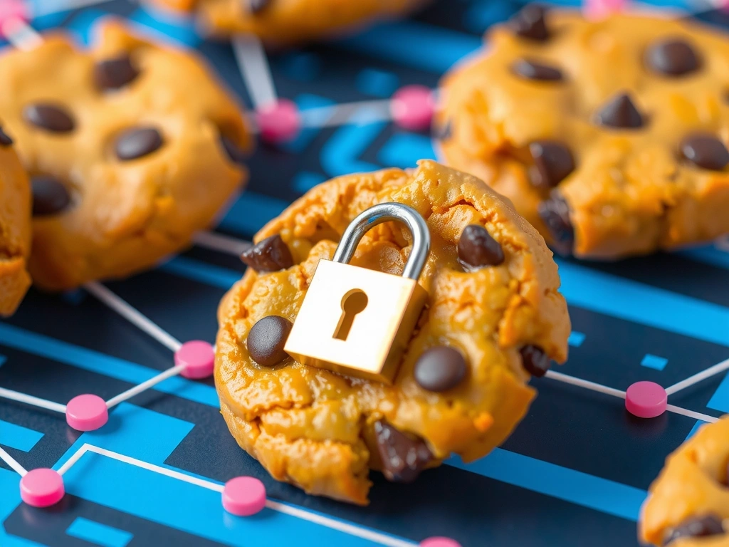 Illustrazione di biscotti digitali e privacy online