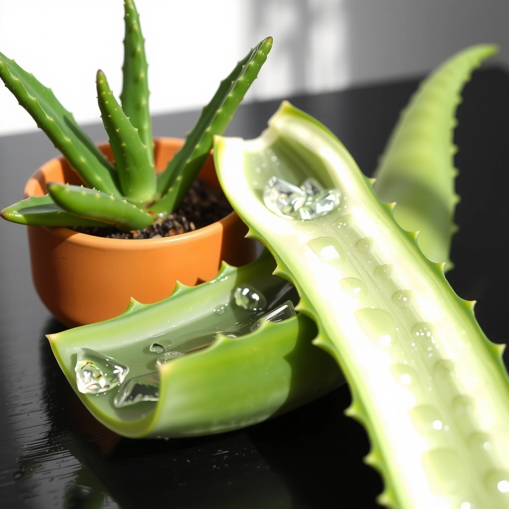 Foglie e fiori di Aloe Vera