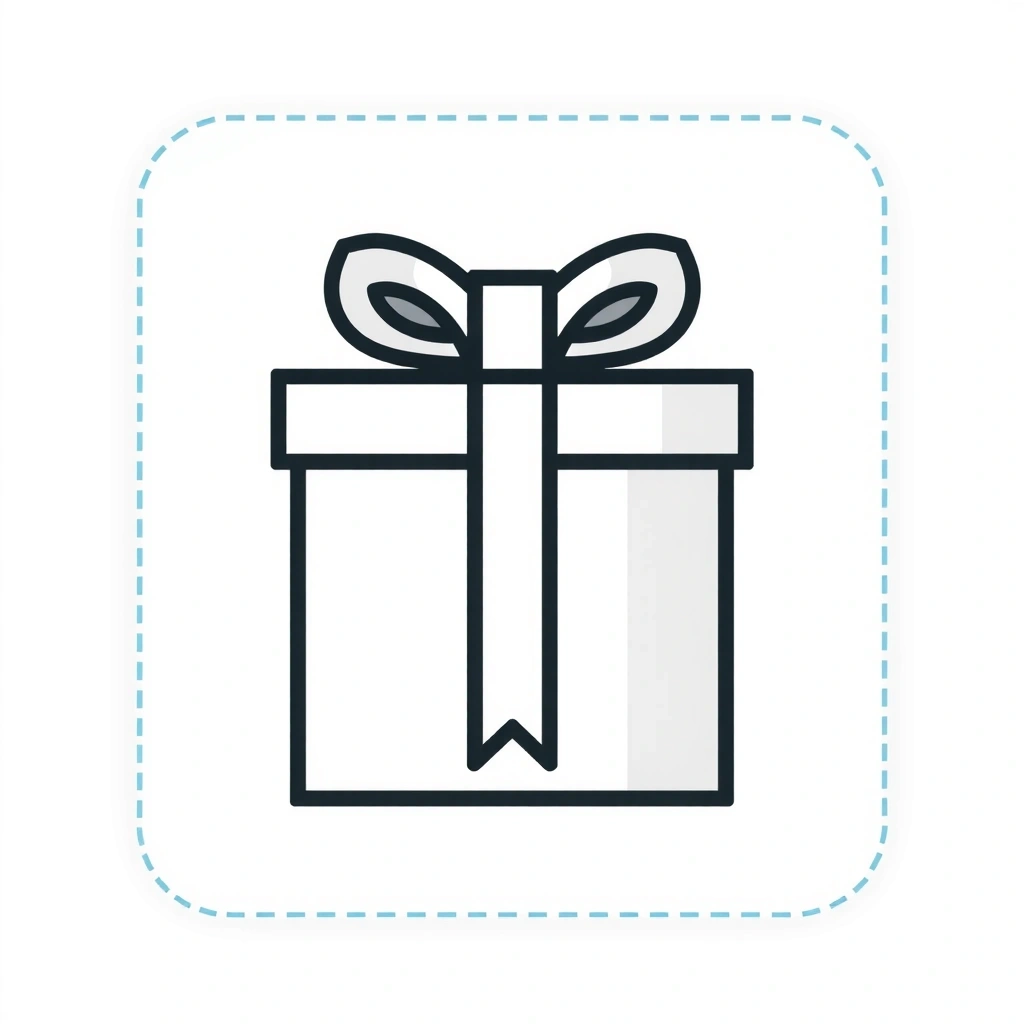 Icona di un pacco regalo con un fiocco, a simboleggiare la spedizione.